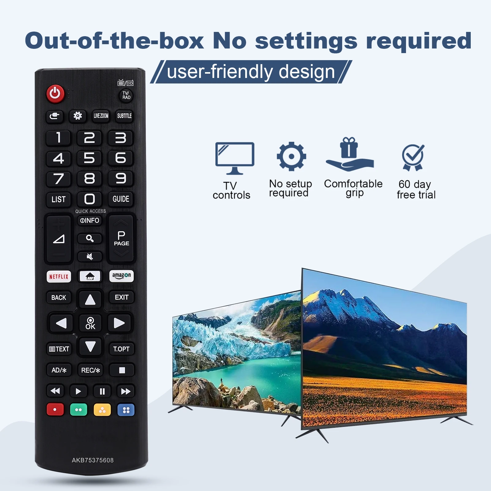Mando a Distancia Universal AKB 75095308 AKB 75375608 ABS De Alta Calidad Para Smart TV 32LJ610V 43UJ634V 49UJ634V 55UJ634V