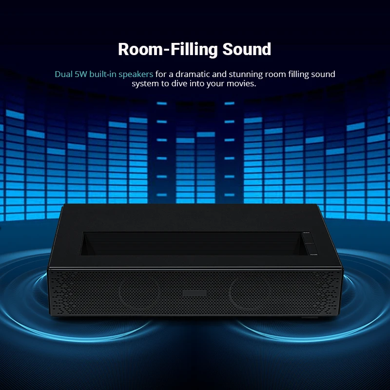 Hotack D068 Pico Ultra Short Throw LED Projector Smart HD 6500 Lumens Built-in Speakers Android 11 Portable Home Theater