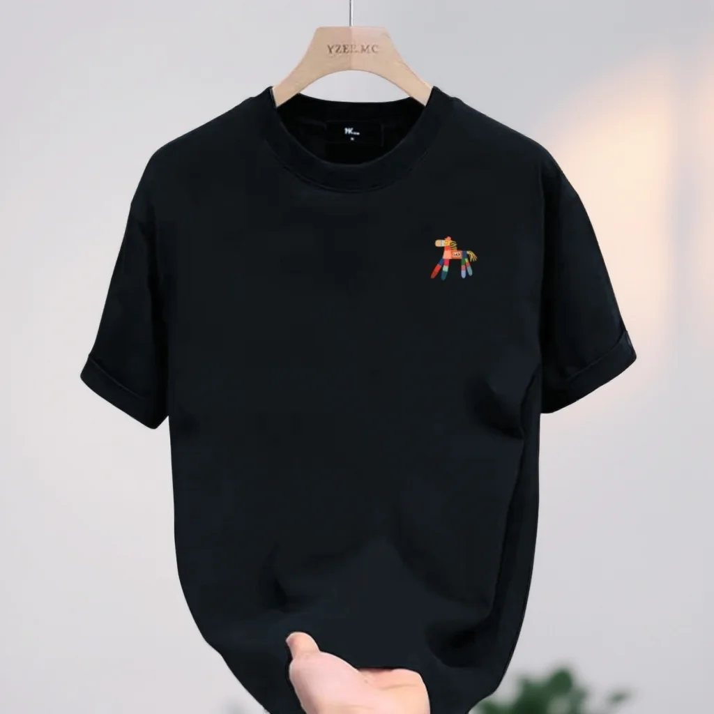 

Мужская и женская роскошная модная трендовая футболка с принтом из чистого хлопка, впитывающая пот, дышащая мягкая ткань, повседневная футболка с коротким рукавом