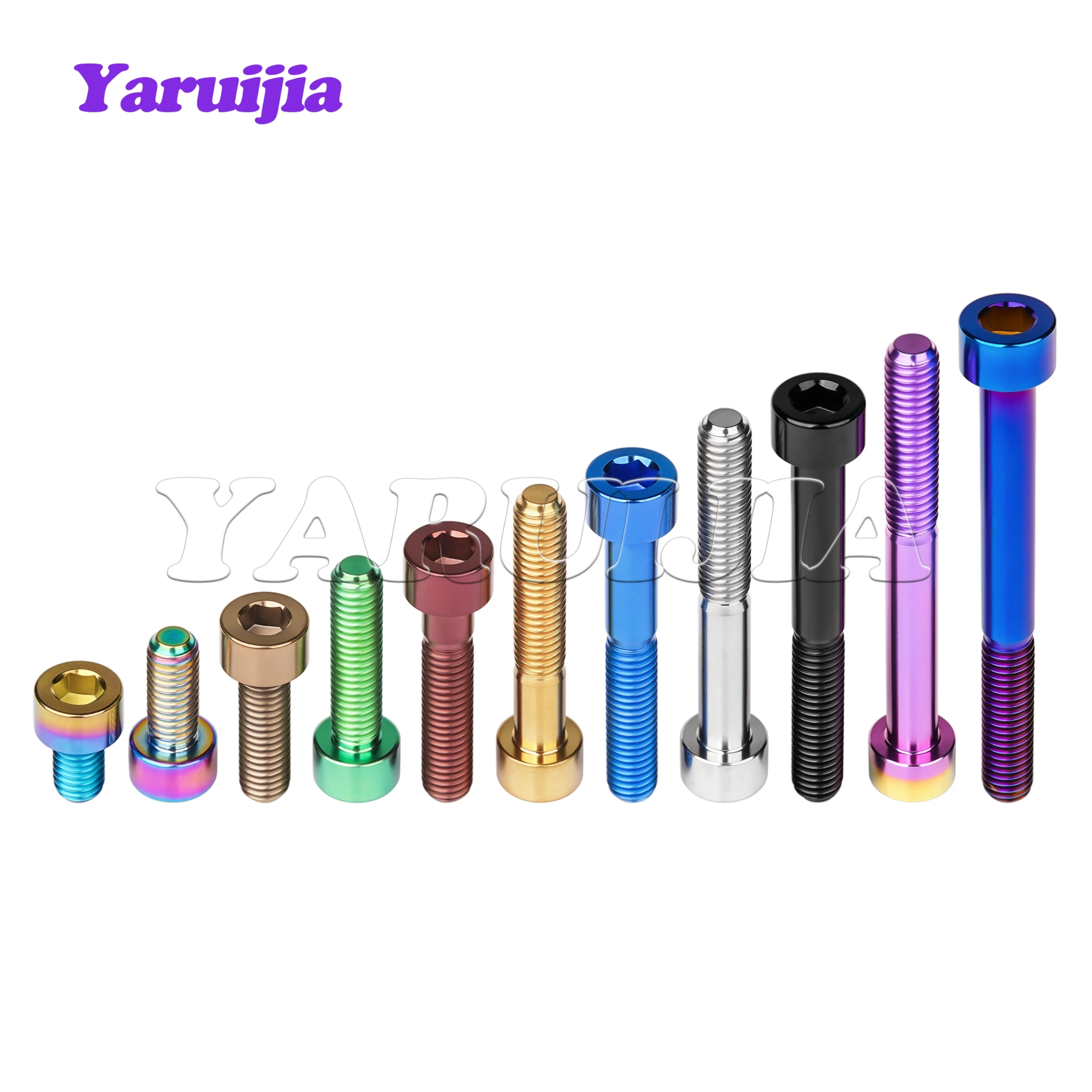 Yaruijia Gr5 Titanium Alloy Bolt M6x10-65mm Cylindrical head Allen Key Screw for Bicycle Headset Brake