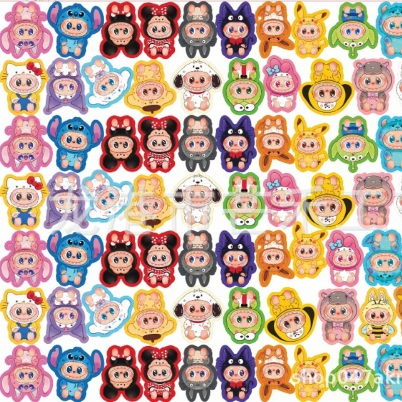 

Cartoon Anime Labubu Acrylic Patch Colorful edge 2/4/6/8cm Handmade DIY Keychains Brooch refrigerator sticker accessory Material