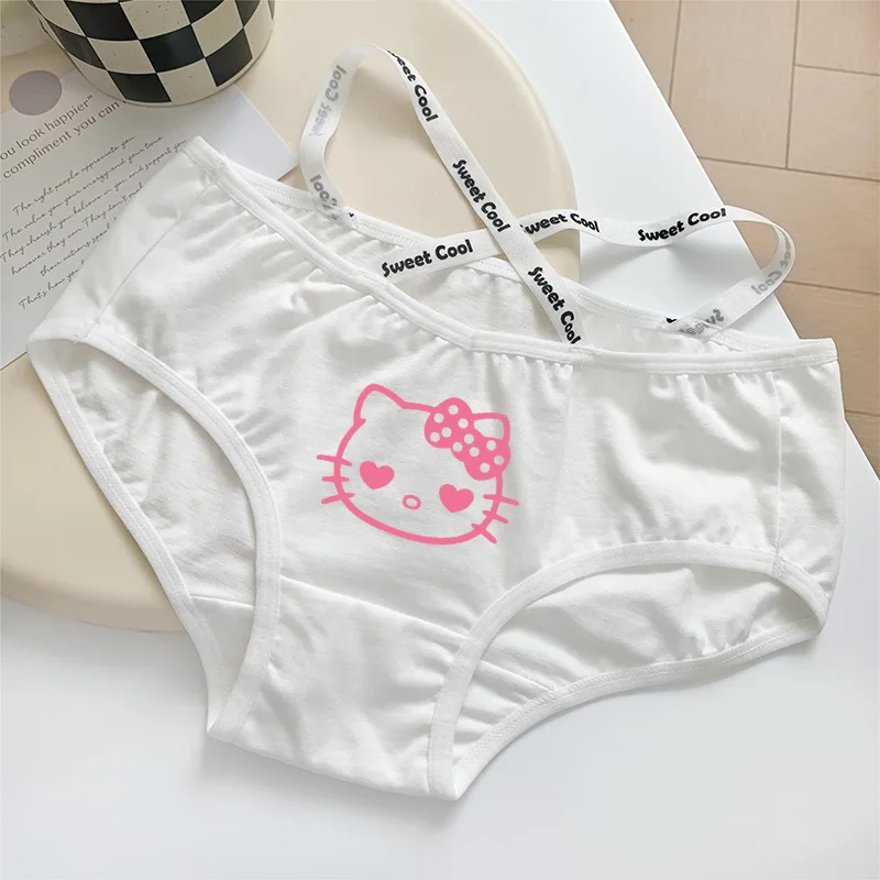 MINISO Kawaii My Melody Hello Kitty Kuromi Cartoon Animation Sanrio Cinnamoroll Cotton Underwear Sexy Butt Lifting Briefs