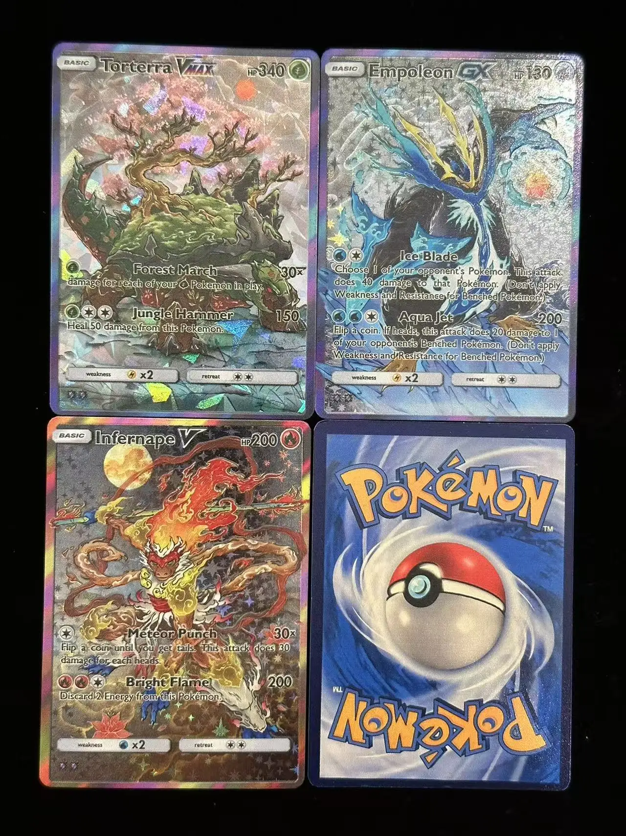 Potdemiel لتقوم بها بنفسك بطاقات البوكيمون 3 قطعة هولو نادر PTCG بطاقات Infernape Torterra Empoleon Moltres كامل الفن البوكيمون بطاقات التداول هدية #1