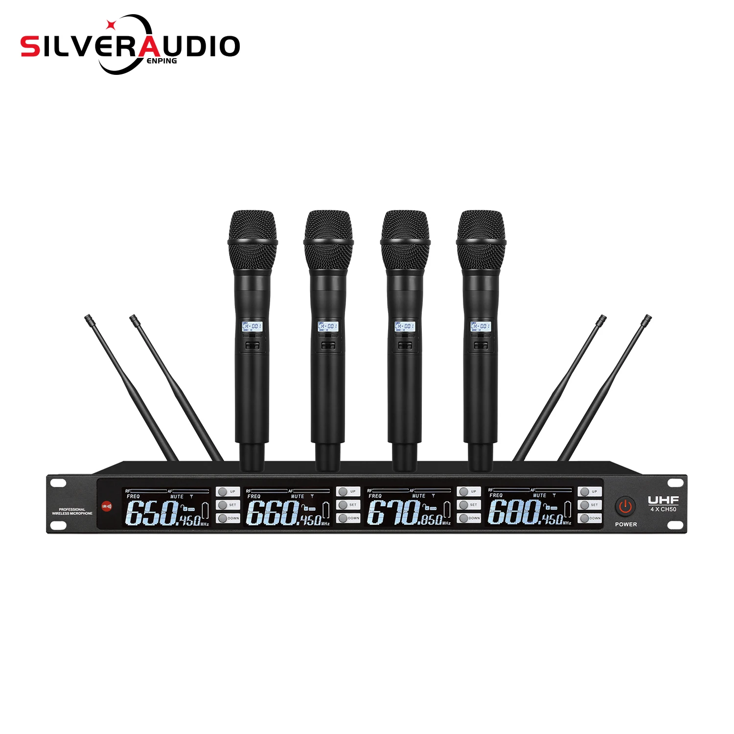 GAW-BR900B احترافي مع تردد زوج الأشعة تحت الحمراء بالأشعة تحت الحمراء UHF ميكروفون لاسلكي من 1 إلى 4 للمرحلة KTV
