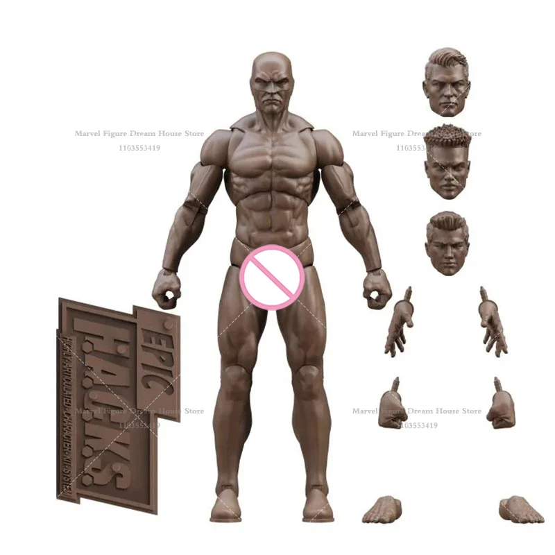 Movimientos estáticos humanos multicolores a escala 1/12, postura femenina/cuerpo masculino con 4 cabezas esculpidas para soldado de figura de acción de 6 pulgadas