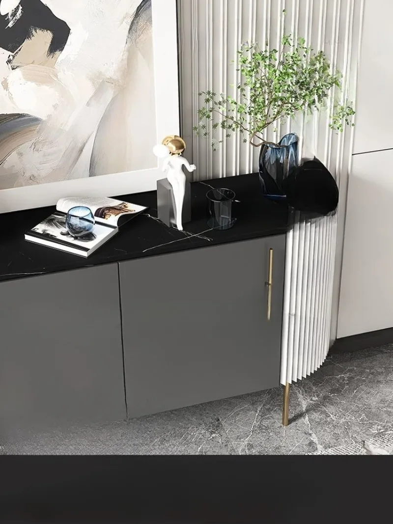 خزانة مدخل الغرفة مصممة خفيفة فاخرة من الخشب الصلب خزانة تقسيم عالية الجودة لتناول الطعام خزانة جانبية خزانة بهو