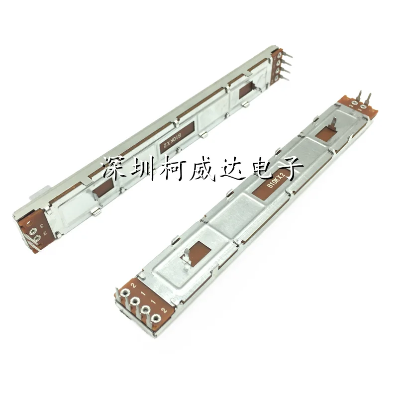 1 pz, potenziometro a slittamento dritto, SC1009G,B10K x 2, doppio canale, lunghezza totale 128mm, viaggio 100mm