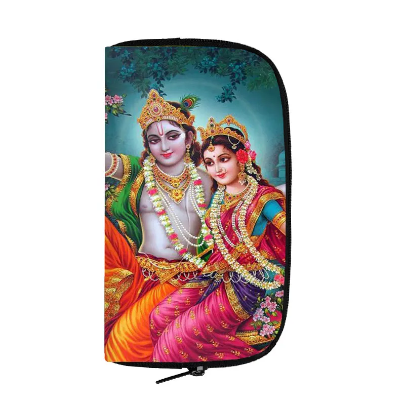 Nice Radha Krishna Anime Purses Radha Krishna Women Coin Bags  Phone Money Holder Bag Long Wallets Gift