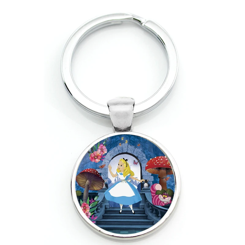 Mental Keyring Keychain Cartoon Movie - Alice in Wonderland - Disney Characters Myethos Figures Cute Rabbit Cat Fairy Kids Gift