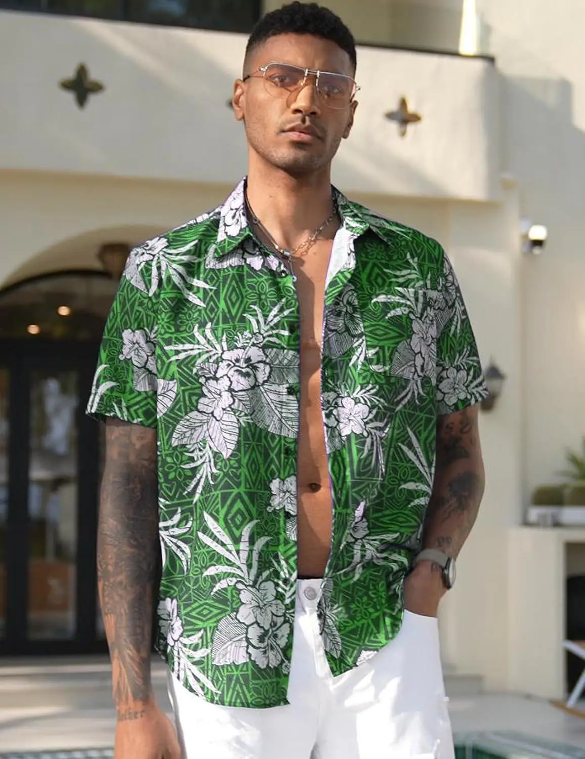 Men's Tropical Fruit Hawaiian Style 3D Printed Shirt Men's Lapel Short Sleeve Beach Casual Thin Breathable Outdoor Vacation Top