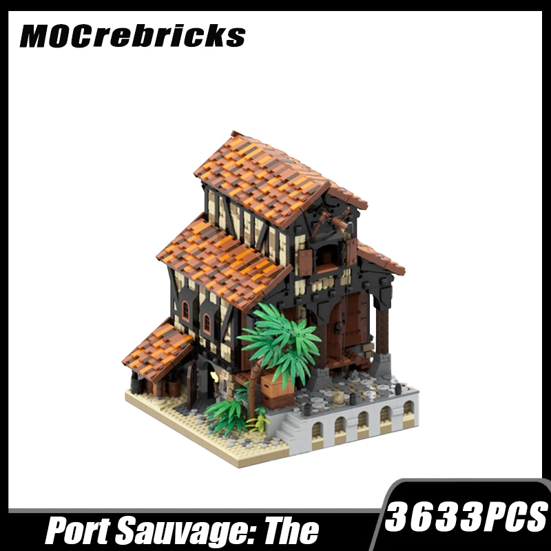 

Middle Ages Town French Pirate Town Port Terminal Warehouse Building Block Assembly Model Brick Toys Children's Christmas Gifts