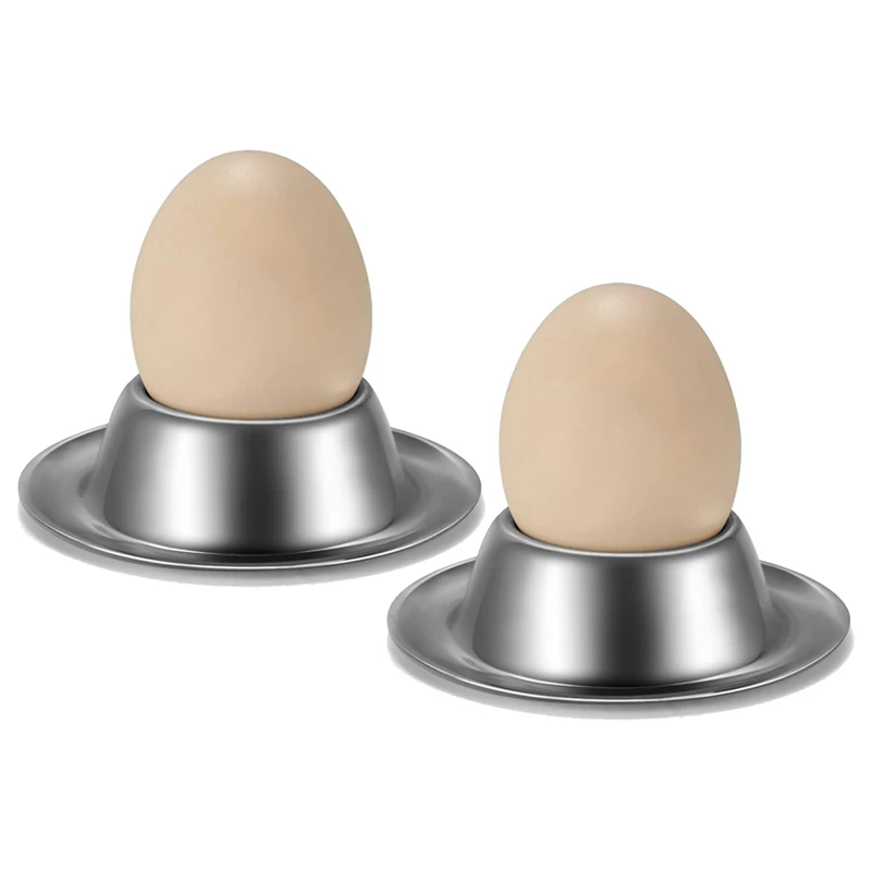 Best Egg Cup Holder Set Of 2 Pack,Stainless Steel Egg Cups Plates Tableware Holder For Hard Soft Boiled Egg,Kitchen Display