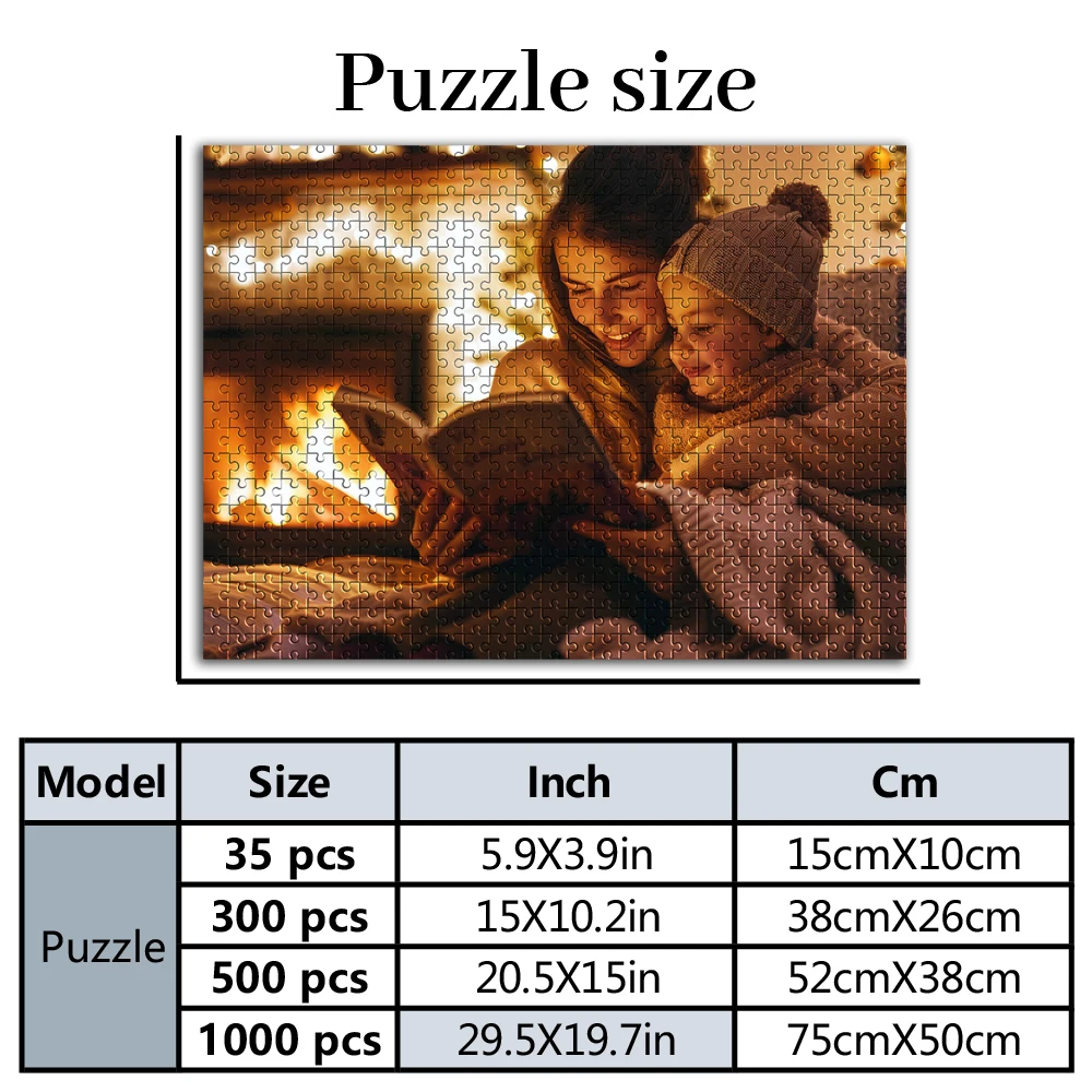 35/300/500/1000pcs Personalized Custom Photo Puzzle Customize Home parent-child activities DIY Handmade Puzzles Photo Wall Art