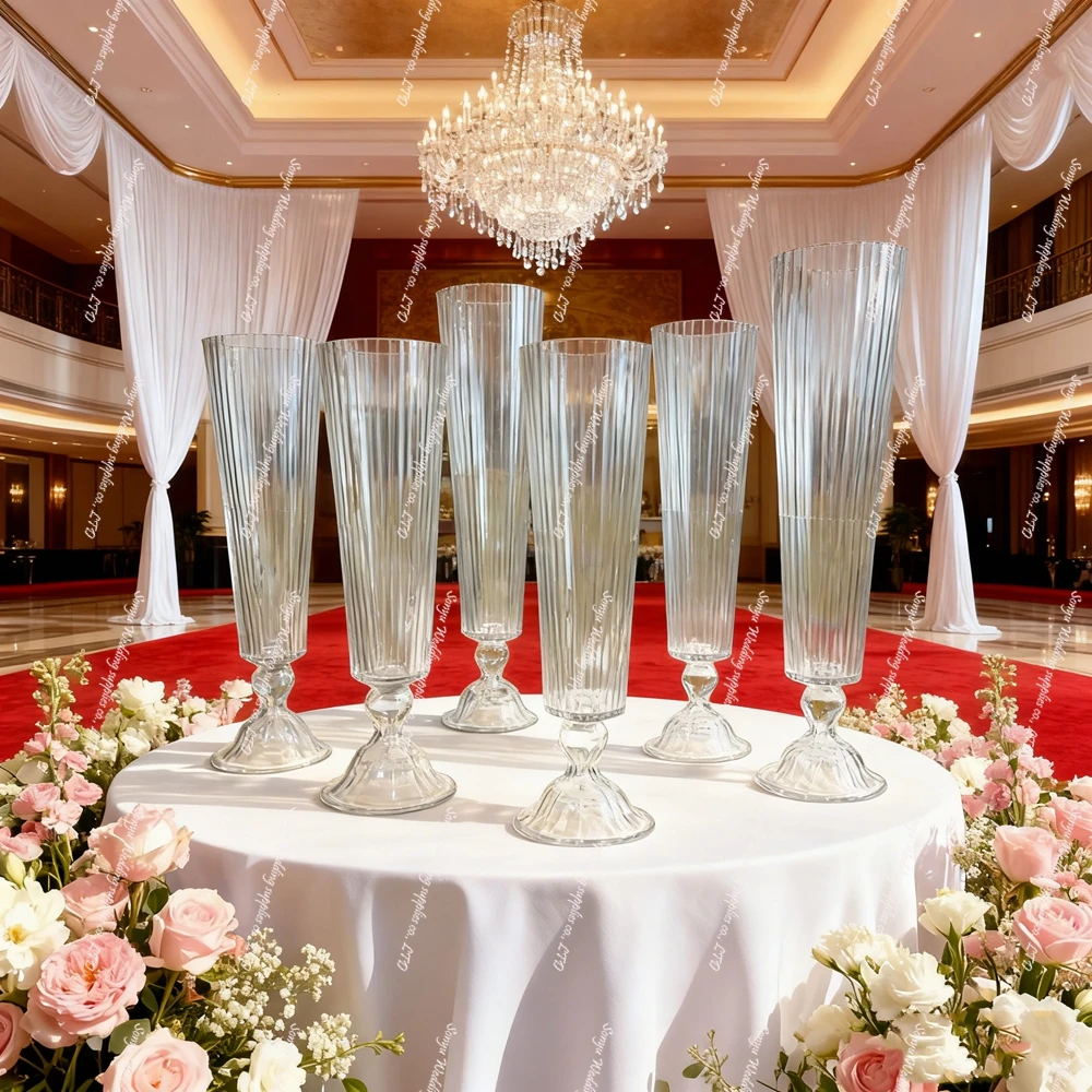 4Pcs-10Pcs,Wedding Banquet Floor table Centerpiece Crystal Chandelier pedestal aisle decor Stand Decoration for Party Event Tabl