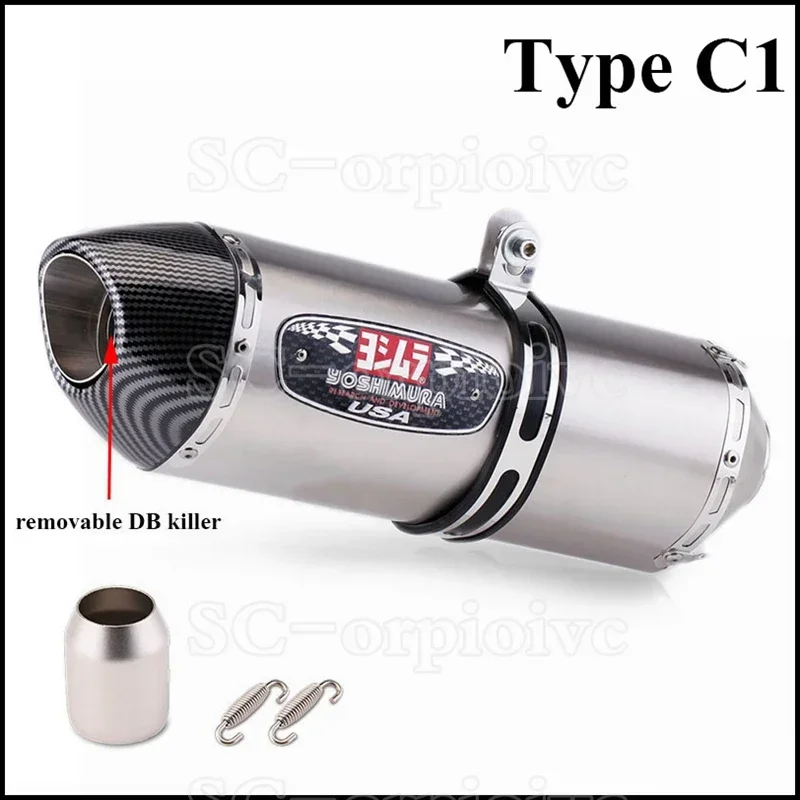 Universal Motorcycle Yoshimura r77 modified Exhaust Pipe Carbon Fiber Muffler Silencer Slip On DB killer For PCX NMAX TMAX XMAX