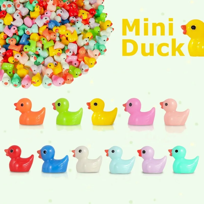 Mini Resin Ducks Miniature Figures Micro Fairy Garden Landscape Aquarium Hide and Seek Prank Dollhouse Decor DIY for Home Party