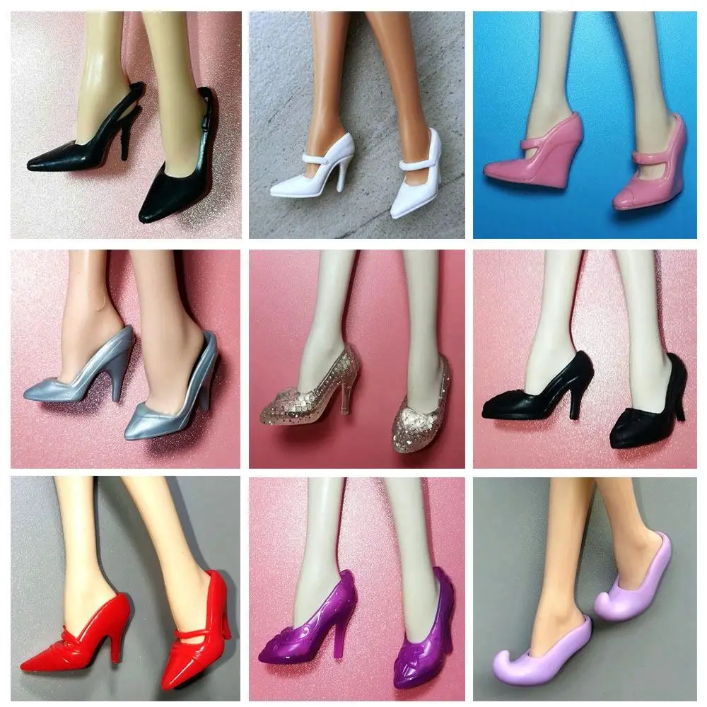 30cm Doll Shoes Fashion Female Doll Boots Fit Foot Length 22cm 1/6 Dolls Accessories Plastic Doll Colorful High Heels Shoes