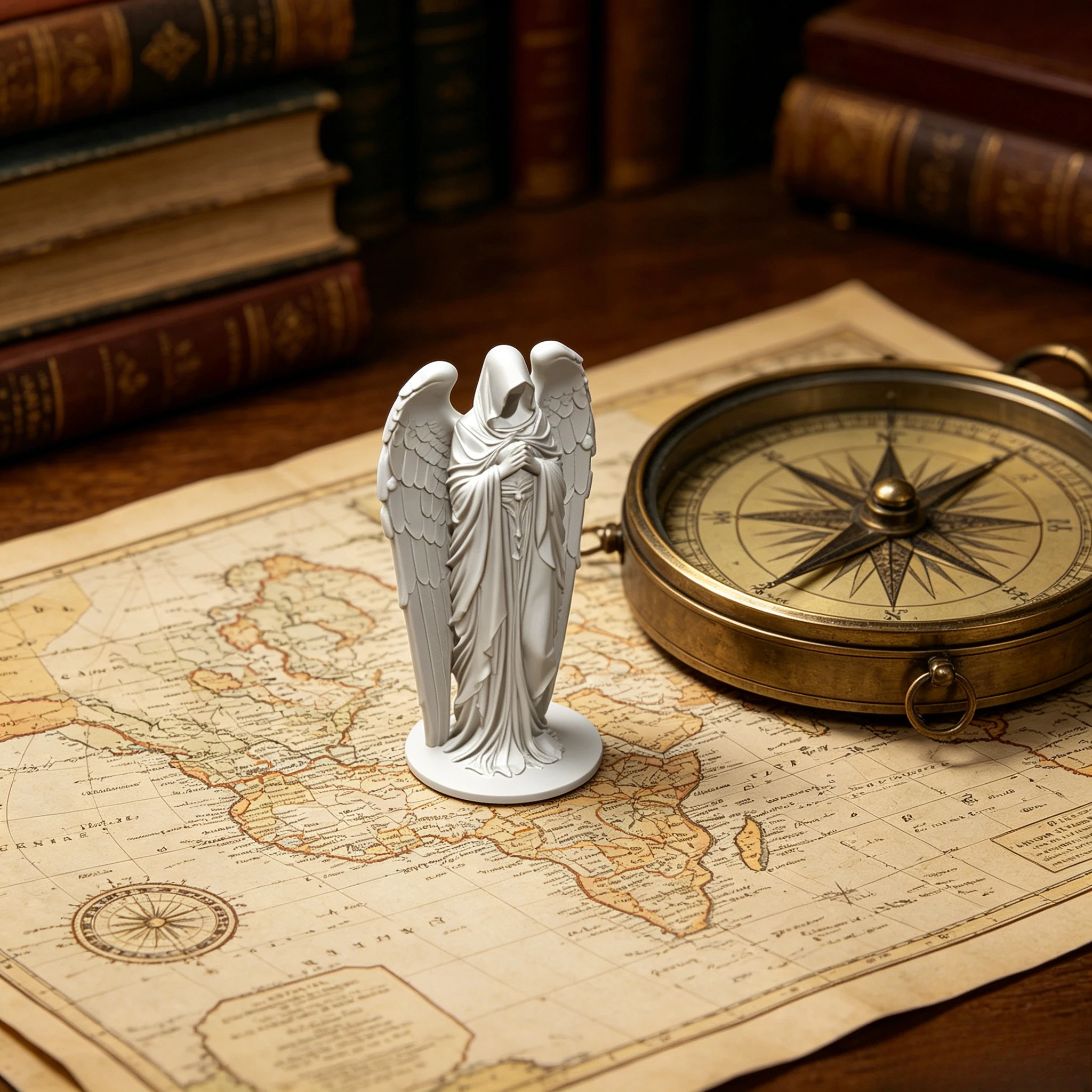 Angel Figurine White Faceless Praying Winged Angel Statue Tabletop Bedroom Decor Sculpture Gift for Art Lovers 3D Ornament
