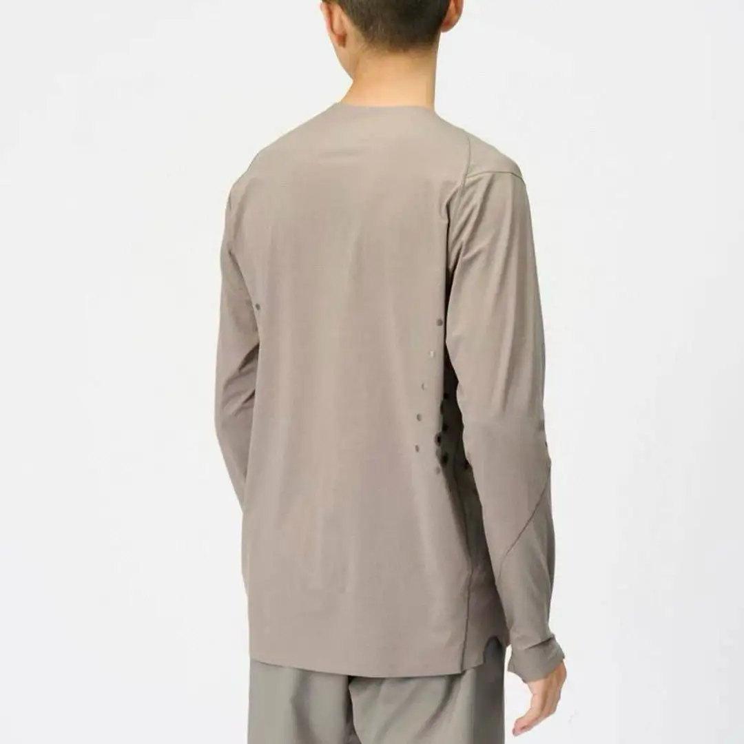 GDW 26SS ZERO Series Lightweight Quick Dry Loose Long Sleeve T-Shirt 3M Reflective Breathable Laser Cut Hole Outdoor Sports Tee