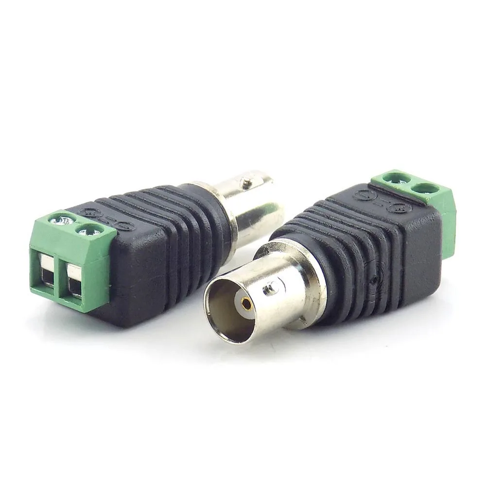 10pcs Coax Cat5 BNC Female Connectors Plug Adapter BNC Plug UTP Video Balun Connector for cable CCTV Camera D6