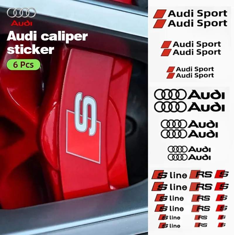 سيارة الفرامل الفرجار ملصق مقاومة للحرارة الشارات اكسسوارات السيارات لأودي Sline A1 A3 A4 A5 A6 A7 A8 Q2 Q3 Q5 Q7 Q8 TT S1 S3 RS5