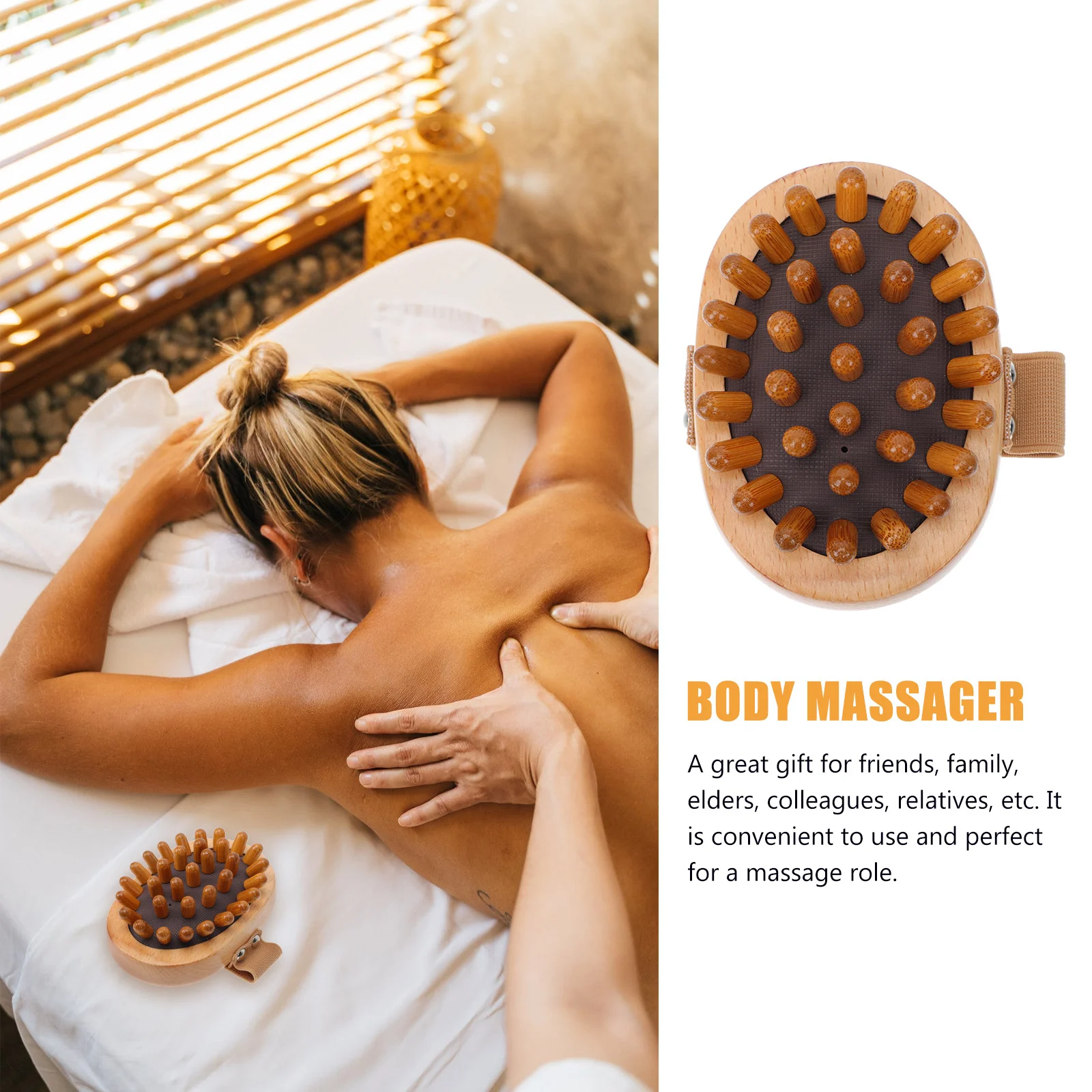

1 шт., спа-массажер с подушкой безопасности, эргономичная гладкая деревянная щетка для тела, ручной массажный инструмент для дома, ручной массажер для снятия стресса кожи головы