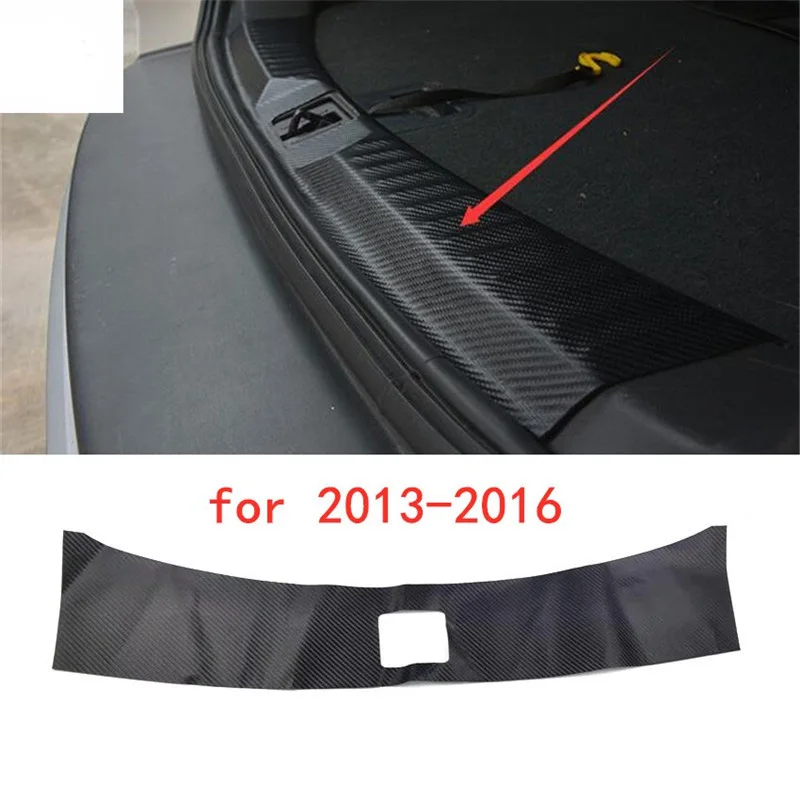 1PC Car Sticker Carbon Fiber Texture PU Leather Trunk Door Sill Decorative Cover for 2013 2014 2015 2016 2019 FORD KUGA