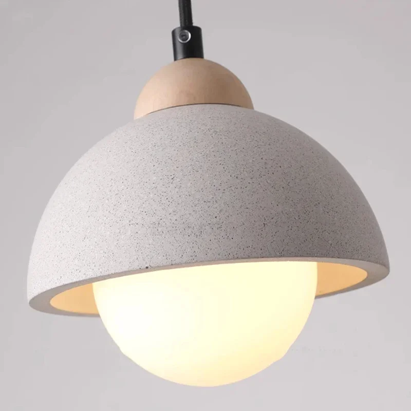 Wabi-sabi الاسمنت قلادة رمادي فاتح السرير مصباح معلق المنزل داخلي الشمال ديكور غرفة الطعام مطعم فندق بار Droplight