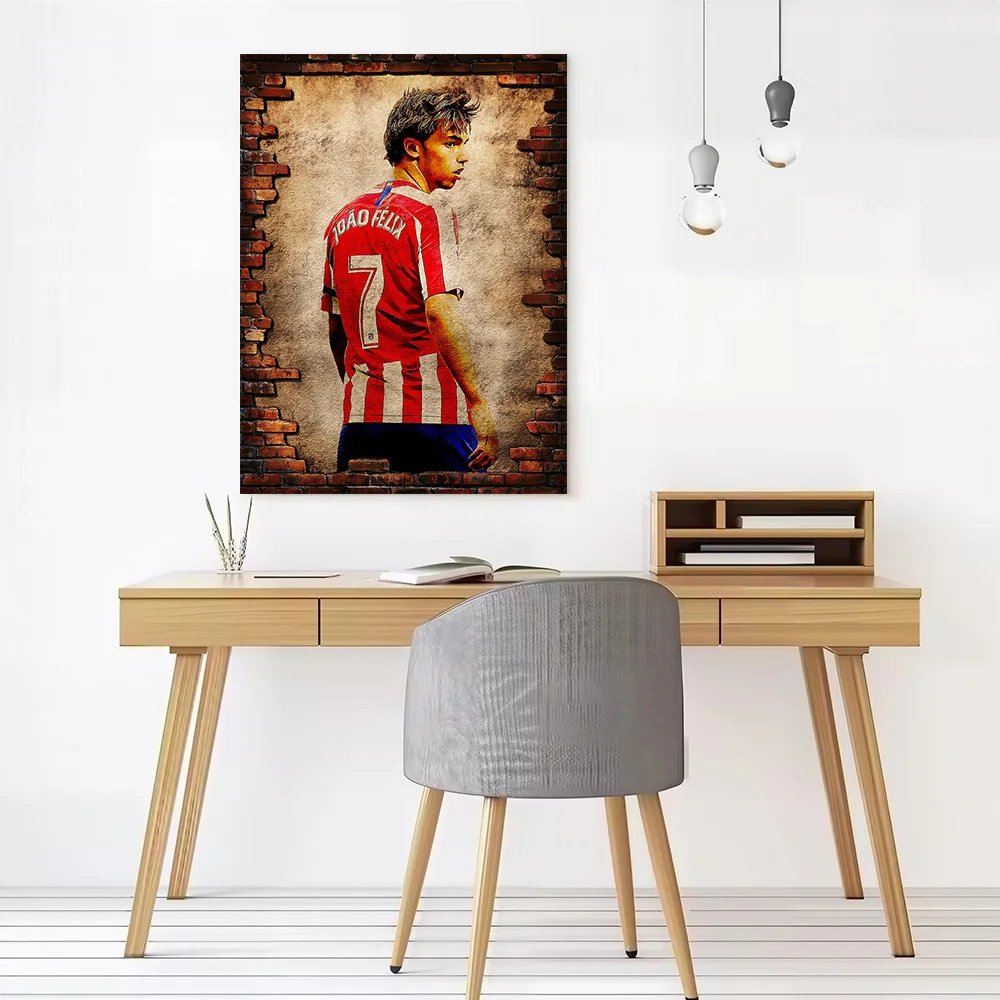 Joao Felix Canvas Poster Customizable Printed Canvas Painting Wall Art for Fans Gaming Room Decoration Aesthetic Wand Deko Home