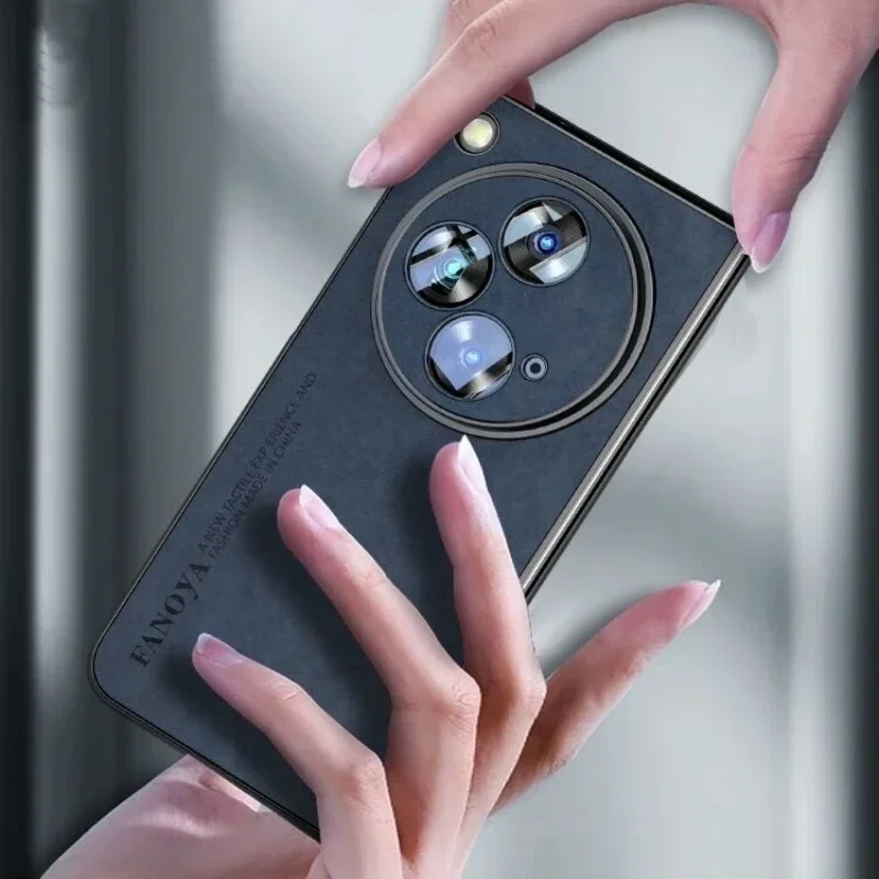 For Oneplus Open Case Shockproof Bumper Stylish Shell for Oneplus Open 5G Luxury PU Leather Silicone Full  Protection Cover