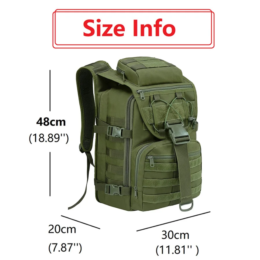 Imagem -06 - Mochila Molle System para Homens Mochilas Esportivas ao ar Livre Camping Caminhadas Viagem 40l