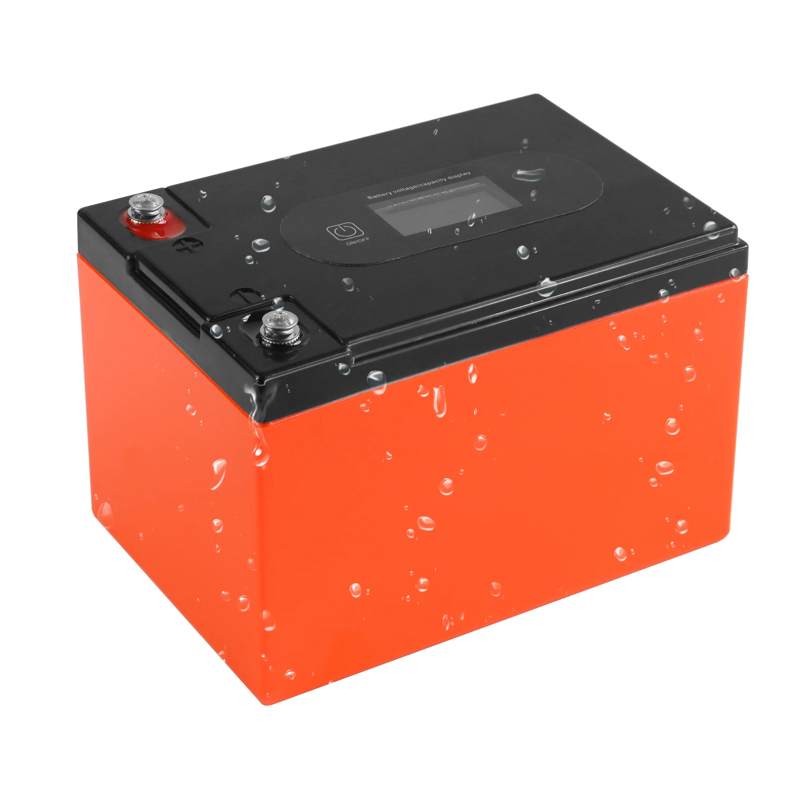 Battery Case with Battery Level Indicator 12.8V Battery Power Supply Battery Storage Box