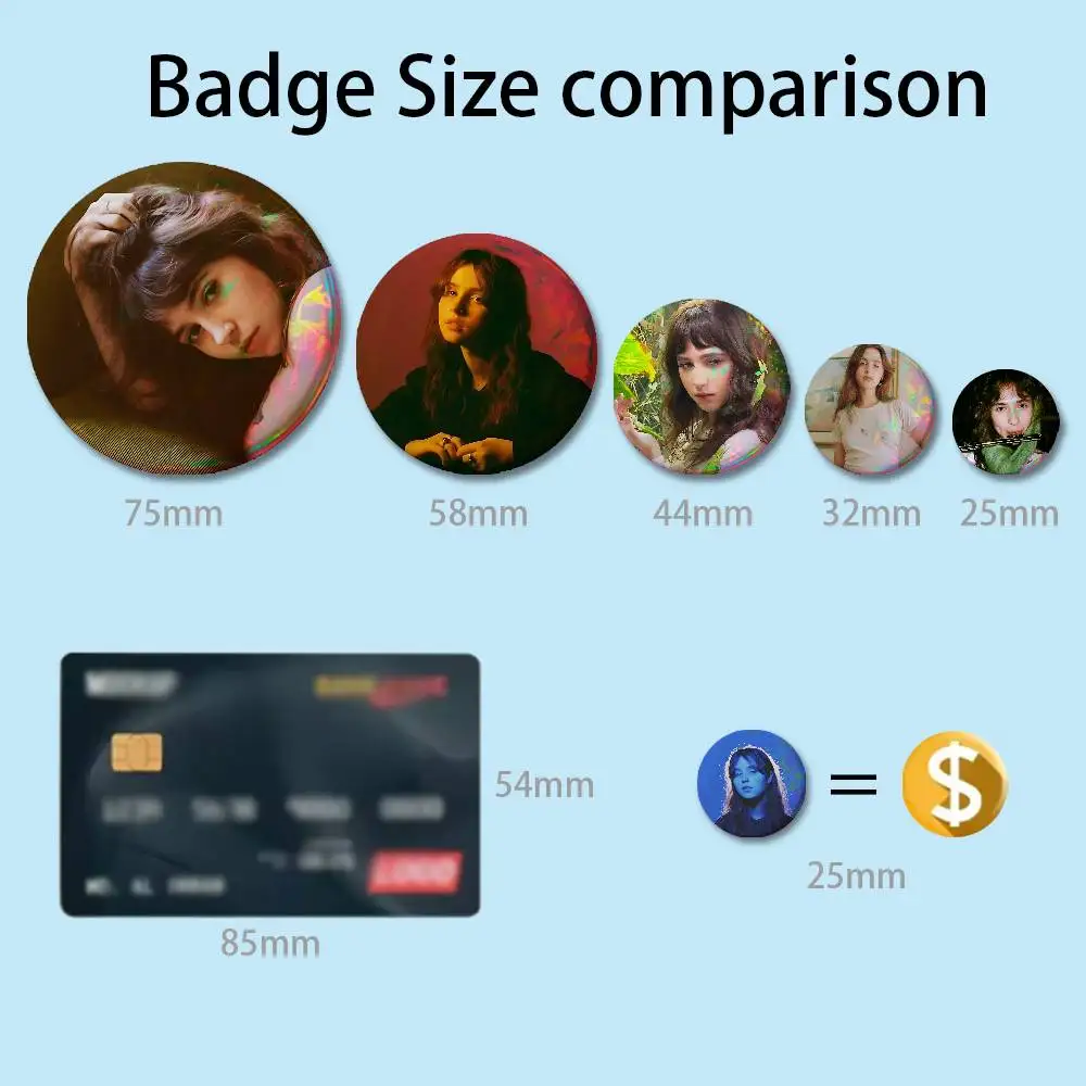 Singer C-Clairo Charm Insignia Badge Case For Decoration 44mm 32mm 58mm Round Tinplate Pin Brooch Gift