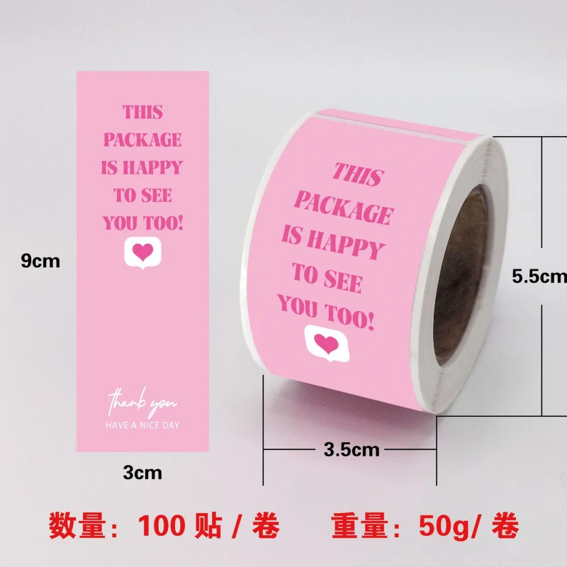 

100Pcs Roll Stickers, New Creative Ins Style Adhesive Labels, Gift Wrapping Seal Tape Stickers for Packaging Envelopes Crafts