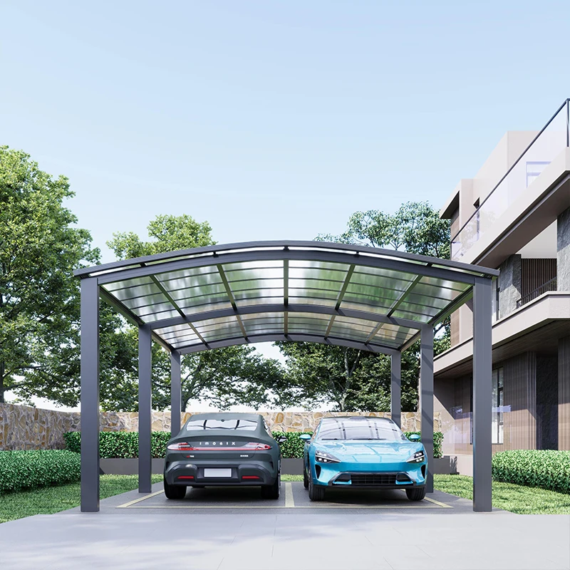 Aluminum Carport with Polycarbonate Sheet Waterproof UV Protection for Driveway Parking Custom Design
