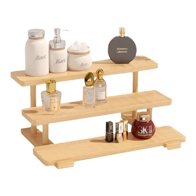 

Стеллаж для хранения лестниц из цельного дерева, креативная подставка для ювелирных изделий, деревянная настольная подставка для фигурок, многослойная полка, орнамент