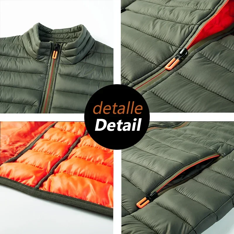 شتاء دافئ سترة عالية الجودة حار موضة الذكور عادية يندبروف صدرية صدرية للرجال الصلبة سستة أكمام أسفل سترات #6