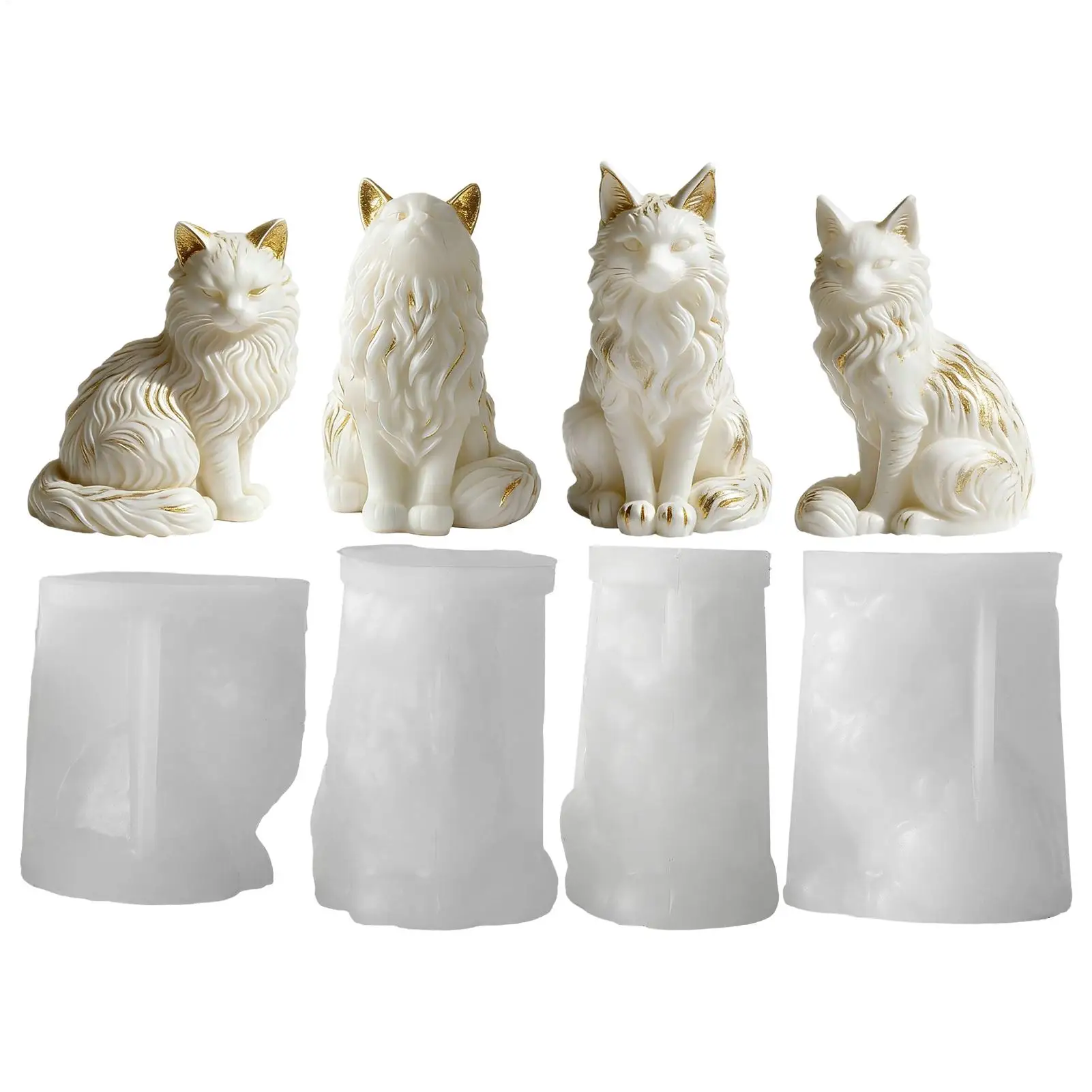 Katzen-Harzform Sitzende Katzenform Beton Zement Gips Seifenform DIY Epoxidharzform für Handwerk Heim Hochzeit Party Tischdekoration