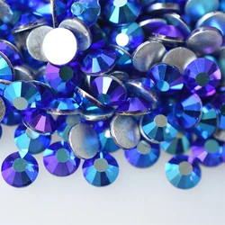 SWAGPICK Sapphire Blue AB Glass Glitter Flatback Strass Decorazioni per nail art Colla non hotfix su ciondolo accessorio in cristallo fai da te