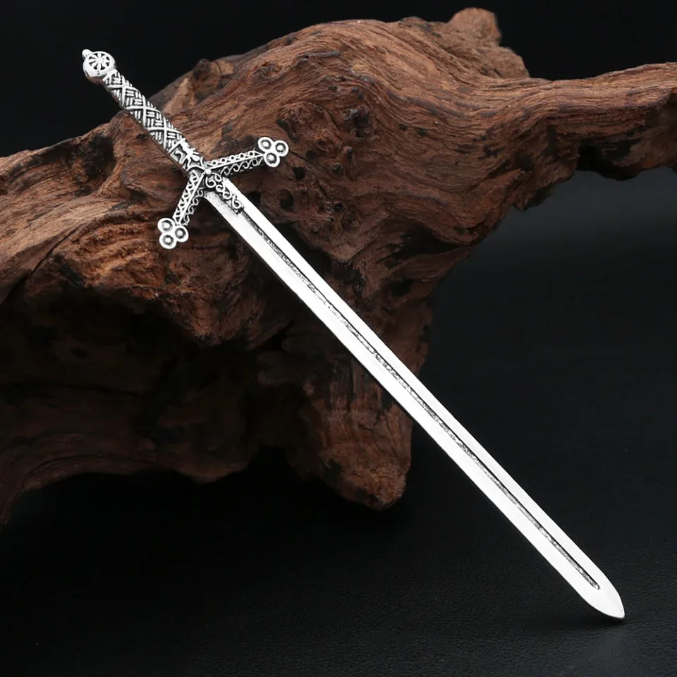 Vintage Nordic Lunar Phase Sword Hair Stick For Women Men Gothic Punk Vikings Witch Goddness Hairpin Fashion Amulet Hair Jewelry