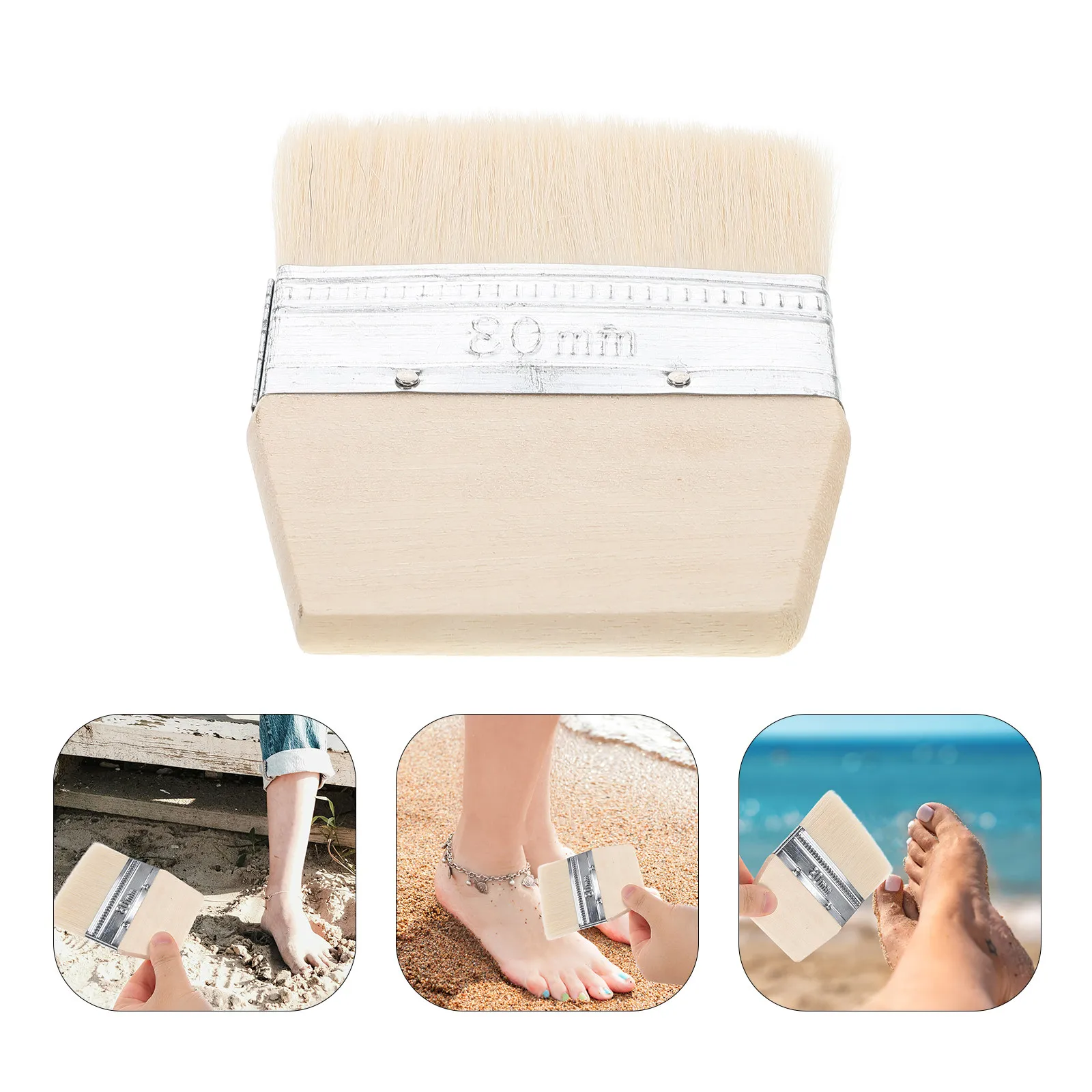 

Пляжная щетка для удаления песка с мягкой щетиной, очиститель для ног, тела, дверных рельсов, углов, оконных щелей, портативная, экономит силы