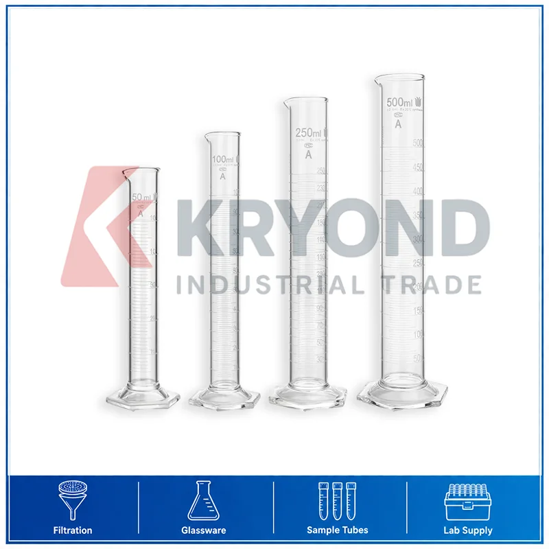 Glass Measuring Cylinder 10ml 50ml 100ml 250ml 500ml 1000ml Hexagonal Base Graduated Laboratory Volume Cylinder Research Pack