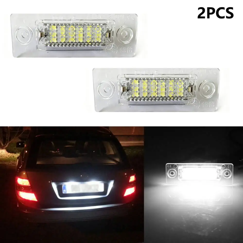 2pcs Rear LED SMD License Number Plate Light Lamp For Passat B6 Variant B5 VW Golf MK5 Plus Caddy Touran Jetta VI Transporter T5