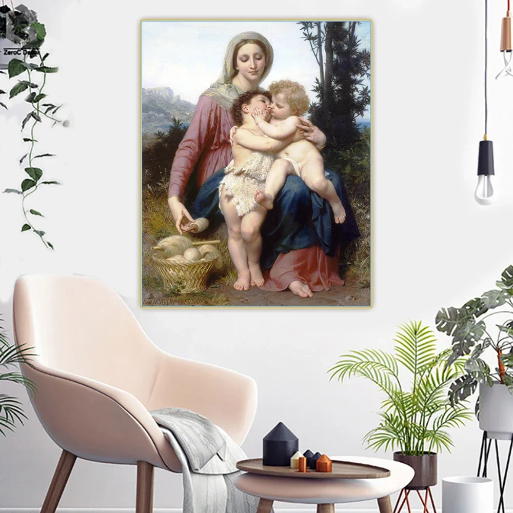 Citon William Adolphe Bouguereau《Holy Family,1863》Canvas Oil Painting Art Poster Picture Wall Background Decor Home Decoration