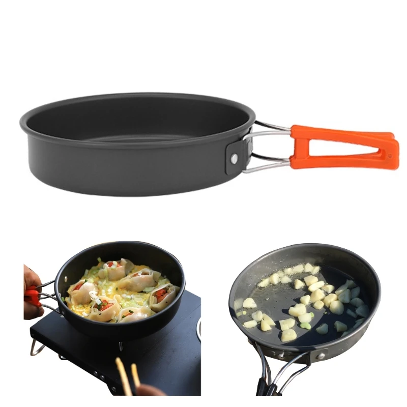 Folding Nonstick Frying Pan Portable Outdoor Cookware Lightweight Quick Heating Skillets Outdoor Cooking Accessories