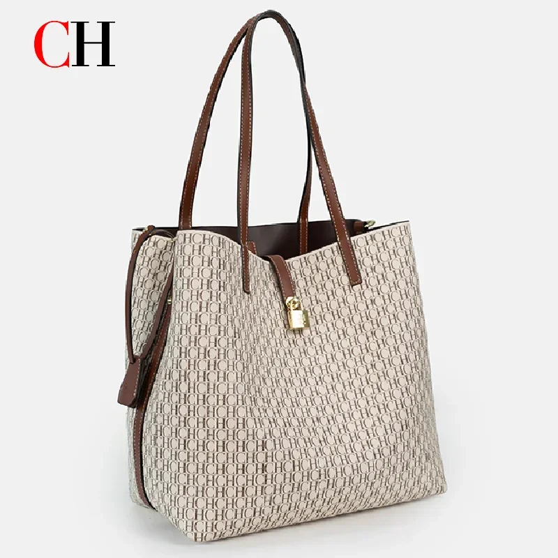 ch-women's-bag-shoulder-bag-elegant-light-luxury-practical-with-bags-pure-color-simple-large-capacity-casual-resistant-brand