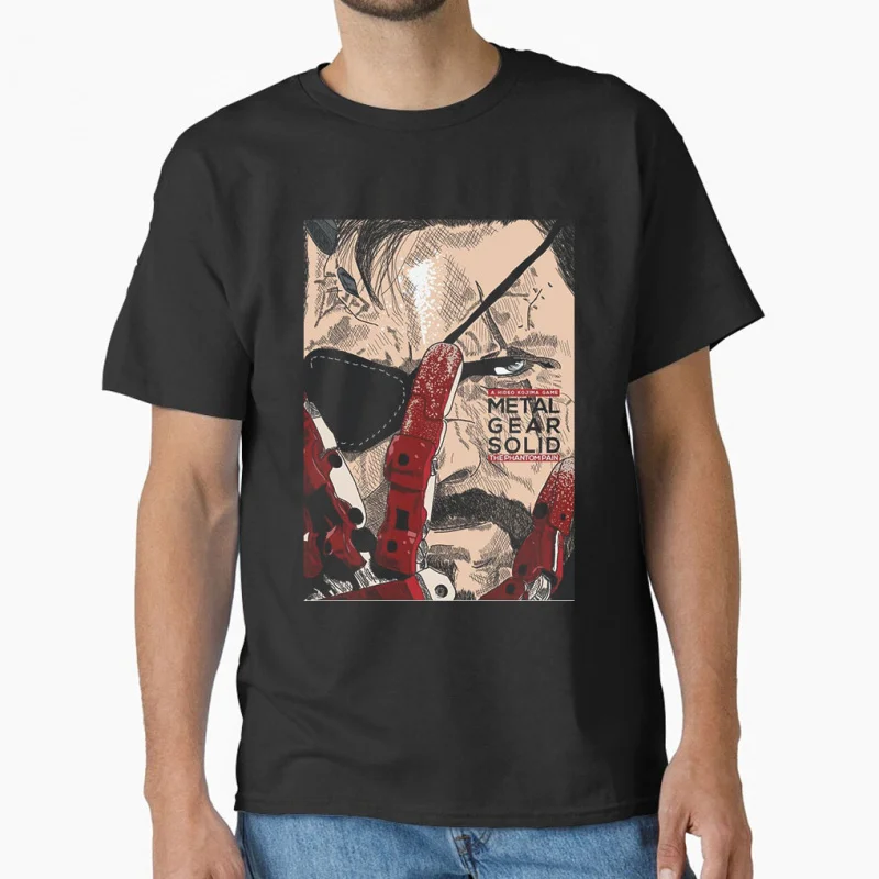

80s Vintage video game Metal Gear Solid big boss snake cyborg ninja MGS Kojima gift T shirt for men Large size Tops S-6XL