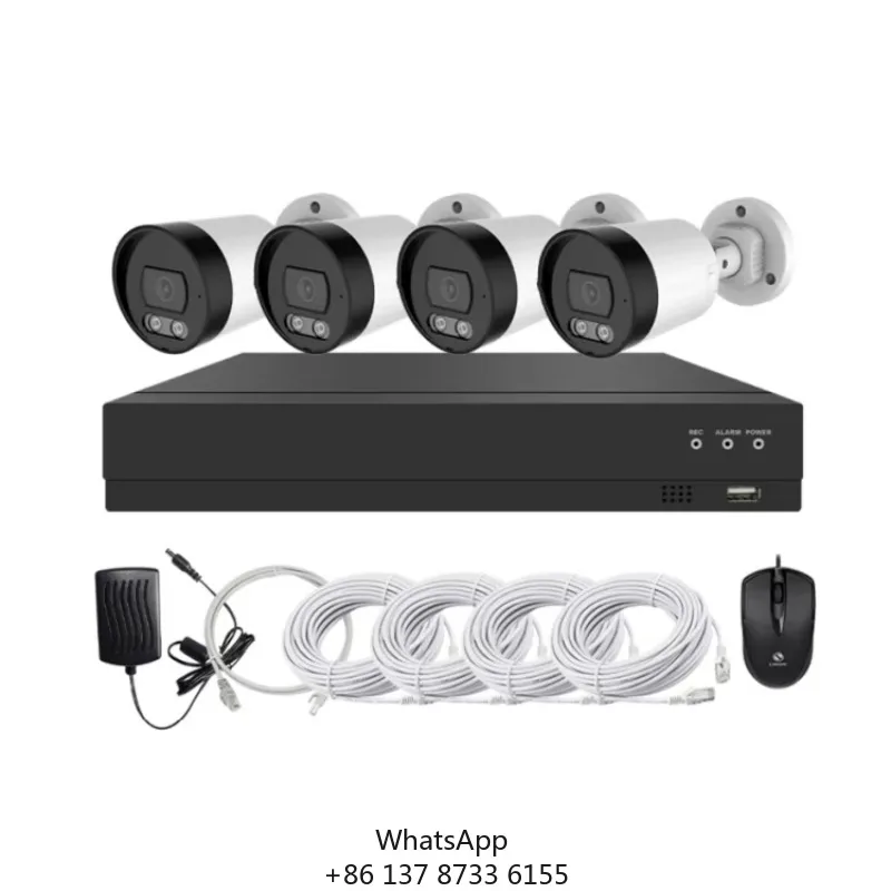 Outdoor Waterproof NVR Kit 4CH/8CH POE 2MP/3MP/5MP Bullet Cameras P2P Home Security Auto Alarm System