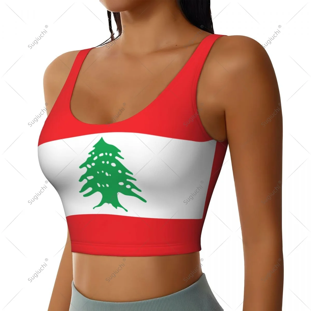 Lebanon Flag Women Girl Activities Sports Vest for Female Yoga Vest Workout Vest Lightweight Trendy