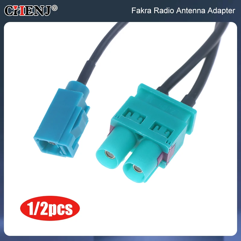 1/2 pces fakra adaptador de antena de rádio rns rcd 510 310 315 210 apto para carro 2-to-1 conector de antena de rádio